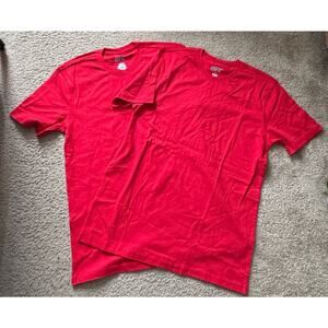 UFC Men 2 Tees Medium Red Crew Neck 100% Cotton Short Sleeves T-Shirt NWOT